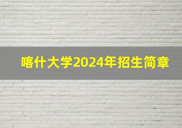 喀什大学2024年招生简章