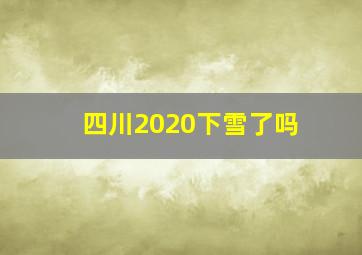 四川2020下雪了吗