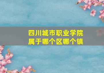 四川城市职业学院属于哪个区哪个镇