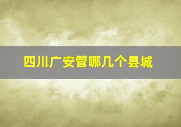 四川广安管哪几个县城