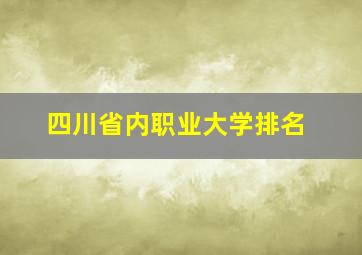 四川省内职业大学排名