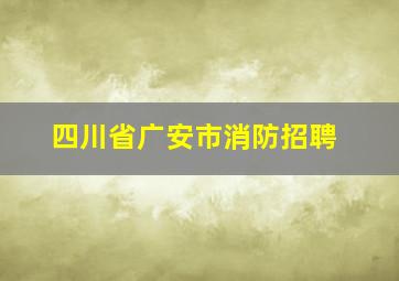 四川省广安市消防招聘