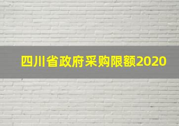 四川省政府采购限额2020