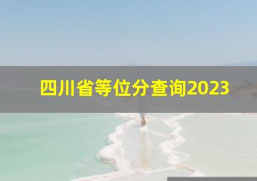 四川省等位分查询2023