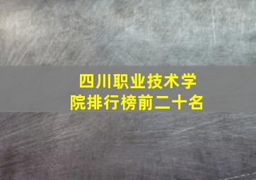 四川职业技术学院排行榜前二十名