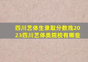 四川艺体生录取分数线2023四川艺体类院校有哪些