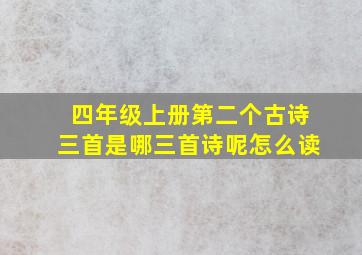 四年级上册第二个古诗三首是哪三首诗呢怎么读