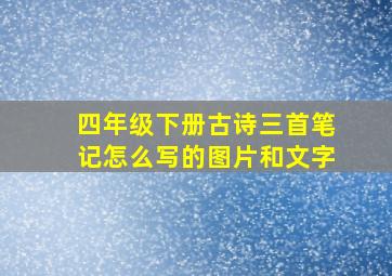 四年级下册古诗三首笔记怎么写的图片和文字