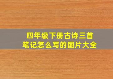 四年级下册古诗三首笔记怎么写的图片大全