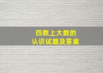 四数上大数的认识试题及答案