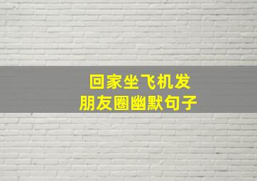 回家坐飞机发朋友圈幽默句子