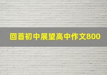 回首初中展望高中作文800