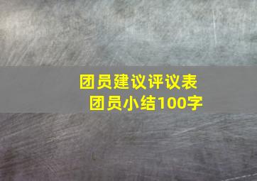 团员建议评议表团员小结100字