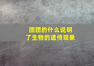 团团的什么说明了生物的遗传现象