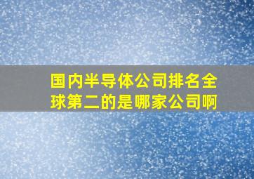 国内半导体公司排名全球第二的是哪家公司啊