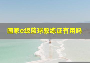 国家e级篮球教练证有用吗