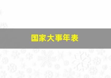 国家大事年表