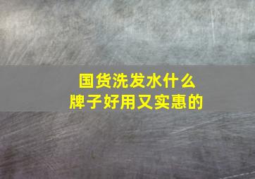 国货洗发水什么牌子好用又实惠的