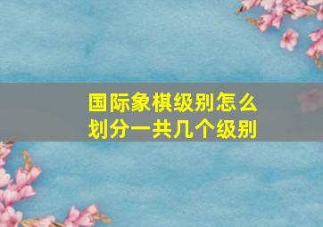 国际象棋级别怎么划分一共几个级别