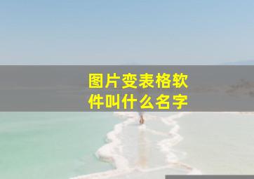 图片变表格软件叫什么名字