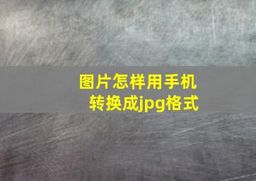 图片怎样用手机转换成jpg格式