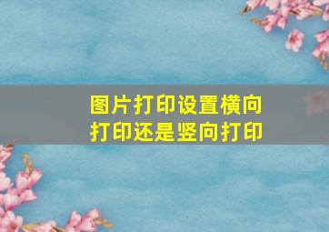 图片打印设置横向打印还是竖向打印