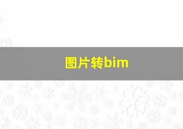 图片转bim