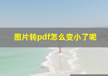 图片转pdf怎么变小了呢