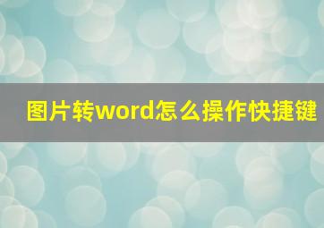 图片转word怎么操作快捷键