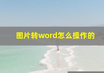 图片转word怎么操作的