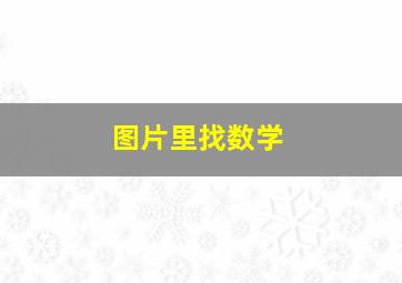 图片里找数学