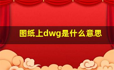 图纸上dwg是什么意思