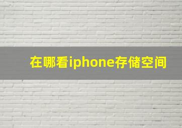 在哪看iphone存储空间