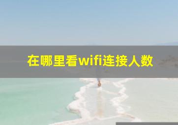 在哪里看wifi连接人数