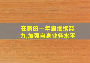 在新的一年里继续努力,加强自身业务水平