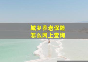 城乡养老保险怎么网上查询