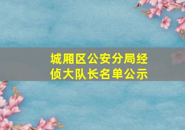 城厢区公安分局经侦大队长名单公示