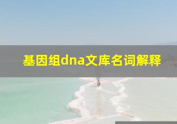 基因组dna文库名词解释