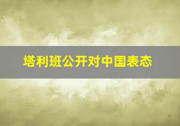 塔利班公开对中国表态