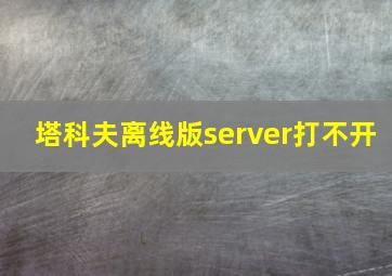 塔科夫离线版server打不开