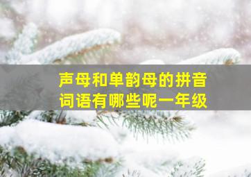 声母和单韵母的拼音词语有哪些呢一年级