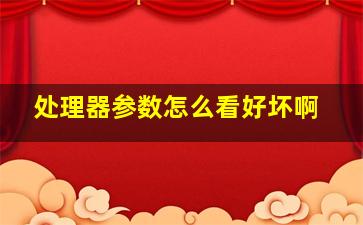 处理器参数怎么看好坏啊