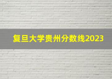 复旦大学贵州分数线2023