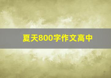 夏天800字作文高中