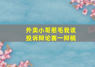 外卖小哥惹毛我该投诉辩论赛一辩稿