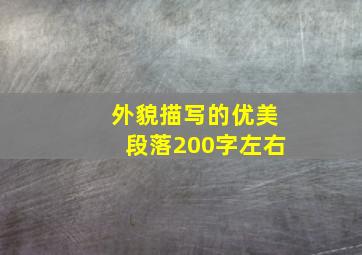 外貌描写的优美段落200字左右