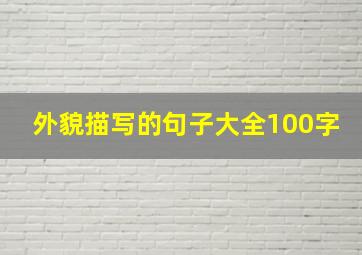 外貌描写的句子大全100字