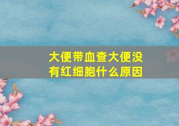 大便带血查大便没有红细胞什么原因