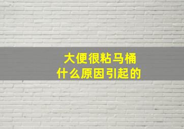 大便很粘马桶什么原因引起的