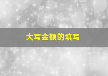 大写金额的填写